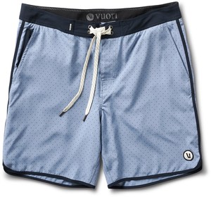 Short de bain pour homme personnalisé en polyester/spandex, motif vague rouge, séchage rapide, cordon de serrage décontracté, longueur courte, tissu satiné - Product Image 3