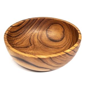Tazón de Servir de Madera de Teca Natural Hecho a Mano de Lujo para Ensaladas, Frutas, Bocadillos, Decoración de Mesa de Comedor - Product Image 5