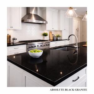 High Quality Indian Absolute Black Granite Slabs Natural <b>Stone</b> for Interior and Exterior Applications - Product Image 3