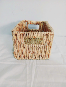 Panier de rangement rectangulaire en rotin naturel avec poignées, organisateur rustique multi-usages - Product Image 2