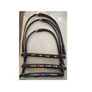 Equipo para caballos de la mejor calidad, brida de manivela mediana mate con Flash, hebillas de acero inoxidable, accesorios para tachuelas para caballos - Product Image 1