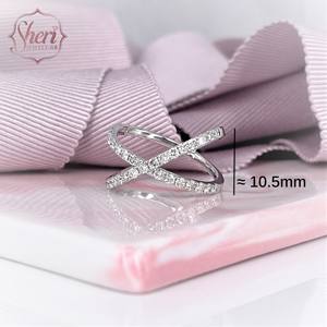 [Sheri Jewels] Anillo de Diamantes Naturales en Oro Blanco Sólido de 18K, Estilo Simple y Moderno, Regalo para Ella - Product Image 2