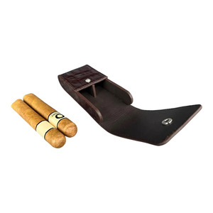 Estuche de cuero de diseño para cigarros con cortador incorporado, accesorio de lujo para cigarros modernos y coleccionistas, a la venta a un precio muy bajo. - Product Image 2