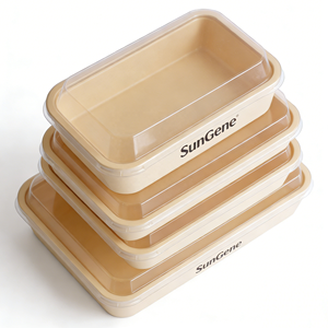 Barquette alimentaire jetable en bois biodégradable PET respectueuse de l'environnement - Product Image 1