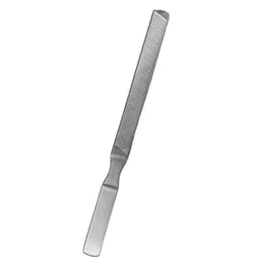 Профессиональная пилка для ногтей, односторонняя пилка для ногтей из нержавеющей стали с напечатанным логотипом на заказ, инструмент для маникюра и педикюра