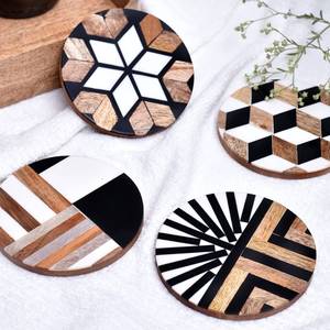 Sous-verres ronds en résine faits à la main, modernes, personnalisables, épaisseur variée, diamètre 300 mm, résistants à la chaleur, réutilisables, pour la décoration de table à la maison - Product Image 5