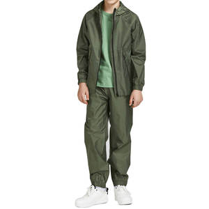 Ensemble coupe-vent pour homme en cuir véritable écologique de qualité supérieure, respirant, coupe-vent, grande taille, personnalisé, uni, décontracté - Product Image 5