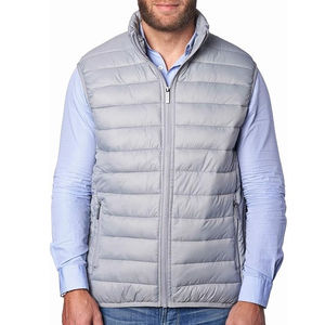 Gilet matelassé sans manches à capuche pour l'hiver, en toile enduite imperméable et respirante, écologique, avec fermeture à bouton unique et effet bulles. - Product Image 5