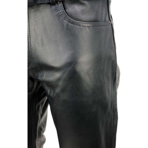 Custom <b>Men</b>’s <b>Leather</b> <b>Trousers</b> Slim Fit Motorcycle Pants Fashion Casual Streetwear Bottoms Private Label OEM Wholesale Supplier - Product Image 2