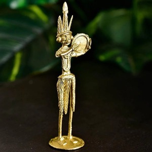 Medieval Period Figurine Gold Brass Sculpture Vintage Warrior Used As A Collectible Figurine For Antique Lovers From India - Product Image 6