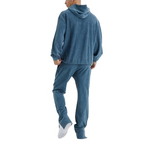 <b>Men</b> <b>Corduroy</b> Hoodie Jogger Set Soft Textured Pullover Sweatshirt Regular Fit Pants Casual Lounge Streetwear Two Piece Outfit - Product Image 2