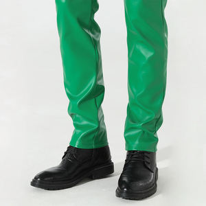 Pantalons en cuir pour hommes de haute qualité, coupe-vent, anti-plis, pour usage quotidien, avec logo personnalisé, vente en gros - Product Image 6