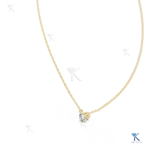 Lab Grown Diamond Solitaire Station Necklace 14K 18K <b>Solid</b> <b>Gold</b> Dainty Minimalist Geometric <b>Pendant</b> Wedding Anniversary Gift Her - Product Image 6