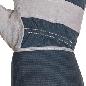 Industrial Safety Personal Protective CE Certified 11 oz Thickness <b>Powder</b>-Free Abrasion Resistant Cowhide Split Leather Gloves - Product Image 5