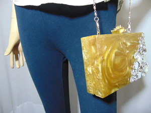 Bolso de mano tipo clutch de resina para mujer, diseño novedoso y bolso de resina, clutch de resina, bolso de metal, clutch bohemio, hecho a mano por MULTI CRAFT - Product Image 2