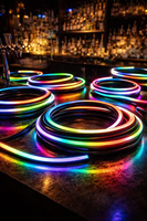 Lampu Neon LED Pixel Strip Pola Retikulat 360 Derajat DC5V 50leds/m IP67 WS2811 RGBIC Addressable Neon Tube Light