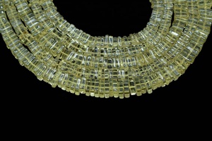 High Quality Lemon Quartz Smooth Heishi Square Gemstone <b>Beads</b> 5-5.5 mm Quality Stone <b>Beads</b> - Product Image 3