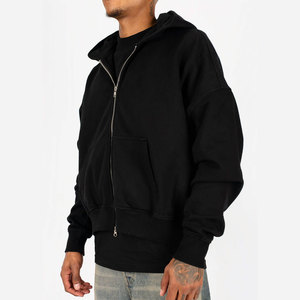 Sudadera con capucha de forro polar grueso de bajo MOQ con construcción de doble capa para mayoristas - Product Image 1