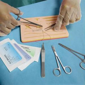 Kit complet de pratique de suture manuelle pour étudiants en médecine vétérinaire, outils de dissection en acier inoxydable, coussin en silicone pour la peau, Pentax - Product Image 4