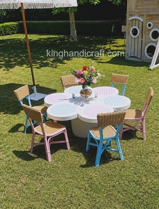 Chaise pour enfants en rotin écologique de qualité supérieure pour la location de fêtes d'anniversaire, événements intérieurs et extérieurs, fournisseur en gros - Product Image 3