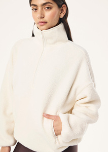 Veste en polaire sherpa pour femme de qualité supérieure, manteau d'hiver doux et chaud, veste décontractée à fermeture éclair intégrale, veste d'extérieur surdimensionnée, fabricant OEM personnalisé - Product Image 5