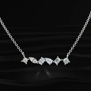 <b>D</b>-E Color VVS-VS Clarity Multi Shape Labgrown CVD Diamond <b>Necklace</b> Premium Diamond Jewelry with IGI. - Product Image 3