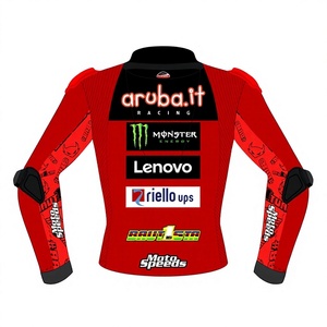 เสื้อแจ็คเก็ตหนังสำหรับแข่งรถ Alvaro Bautista WSBK Ducati ทำจากหนังวัว/หนังจิงโจ้ ตัดเย็บตามขนาด พร้อมรูระบายอากาศ สำหรับขี่รถแข่ง/เสื้อแจ็คเก็ตป้องกัน CE - Product Image 2