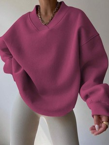 Sudadera con Capucha Extra Grande Rosa, de Forro Polar, con Bolsillo Frontal con Logotipo, Informal, Unisex, para Invierno, 100% Algodón, Antiarrugas - Product Image 4