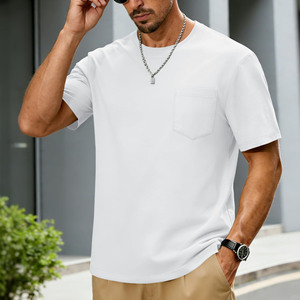 T-shirts pour hommes de haute qualité, col serré, 400 g/m², 100 % coton, streetwear, impression personnalisée, logo sur mesure. - Product Image 2