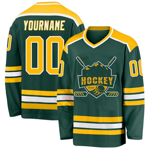 Best Price Quick Dry Long Sleeve Ice Hockey Training Jersey Blank Sportswear Hockey Customizable Team Sublimation Printing Logo - Product Image 5