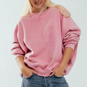 Sweat-shirt surdimensionné à col rond pour femme Wearpex, style streetwear, couleur unie, manches longues, 100% coton molletonné 400g - Product Image 1