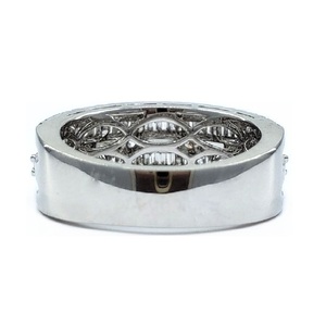 Fournisseur de bijoux de qualité supérieure platine or blanc naturel bagues baguette en diamant cluster pour femme - Product Image 3