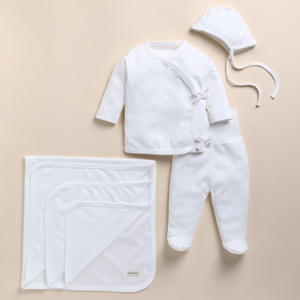 ชุดเสื้อผ้าเด็กสีนมชุดเสื้อผ้าเด็กอีลาสเทนออร์แกนิกจากไม้ไผ่ออร์แกนิกคุณภาพพรีเมียม - Product Image 1