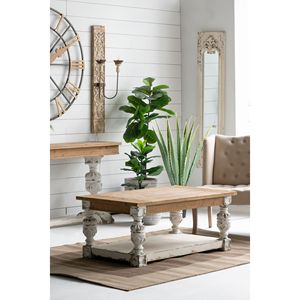 Tavolino da Caffè in Legno Stile Country Francese, Rettangolare 119,4 cm x 70,1 cm x 50,8 cm - Product Image 2