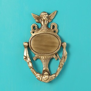 Battant de porte artisanal en laiton, ange gardien, style antique et vintage, poignée décorative pour porte d'entrée, décoration intérieure - Product Image 4