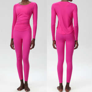 Conjuntos Deportivos Personalizados de Tela Lulu, Camisetas y Leggings de Cintura Alta para Niñas, Ropa Deportiva de Secado Rápido, Conjuntos Deportivos para Mujer - Product Image 5