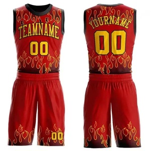 Ensemble d'uniformes de basketball professionnels à sublimation pour adultes - Manches courtes à séchage rapide, réversibles, personnalisables, haute qualité - Product Image 1