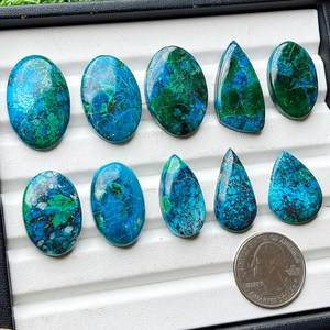 Peru Chrysocolla Smooth Cabochons Natural Mixed Shape Loose Gemstone For Jewelry Making Stone - Product Image 1