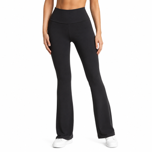 Roregal Folded High-Waisted Slimming <b>Flared</b> Pants Outdoor Casual Fashion Running Fitness Long Yoga Flare <b>Leggings</b> - Product Image 1