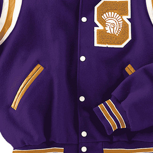 Veste universitaire élégante, style urbain, en mélange de laine, avec patchs personnalisés, OEM ODM, vente en gros, fabricant grossiste - Product Image 6