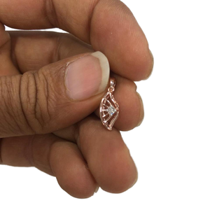 Elegante colgante de diamante cultivado en laboratorio de 0,05 quilates en oro rosa de 10 quilates, estilo bonito para uso diario, colgantes y dijes de moda - Product Image 1