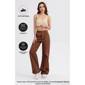 Jean en denim marron large et tendance pour femme, taille haute de luxe, écologique, durable, style urbain, tailles 26-40 - Product Image 5