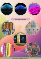 Poudre de couleur fluorescente de qualité supérieure à flux libre | Poudre de couleur réactive aux UV la plus sûre pour les festivals, les fêtes et les courses amusantes