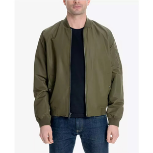 Chaqueta Bomber Casual de Invierno para Hombre, Cuello Alto de Lona, Estilo Urbano con Logotipo Frontal, Ligera y Moderna - Product Image 1