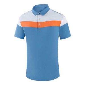 Men's Color Blocked <b>Polo</b> Shirt Short Sleeve Regular Fit Breathable Knitted 100% Polyester Casual Style Blue <b>White</b> Light Blue - Product Image 5