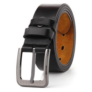 Ceinture Formelle en Cuir Véritable, Cuir de Vache, Couleur Unie, Boucle à Ardillon, Boucle Rectangulaire en Acier, Durable, Moulage Monobloc - Product Image 6
