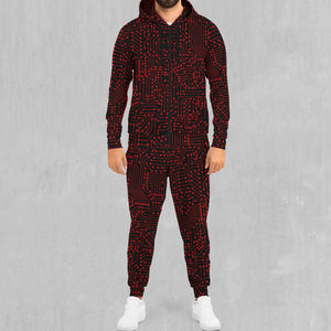 Ensemble de survêtement deux pièces pour homme, lourd, hiver, avec sweat à capuche et pantalon de jogging, vêtements de sport décontractés, prix de gros abordable - Product Image 1