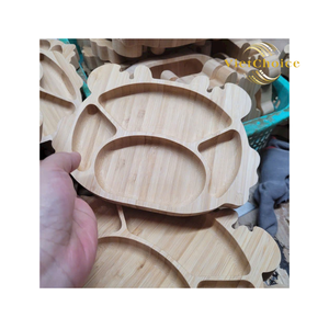 Plato de Bambú Ecológico Reutilizable para Bebés, Plato de Bambú con Forma de Perro, Bandeja de Comida Dividida para Niños Pequeños de Vietchoice - Product Image 1