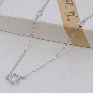 Hebilla de Plata S925 Hecha a Mano, Soporte para Colgante, DIY para Tarjetas, Juego de Collar de 4 mm con Colgantes y Dijes de Moda 2064 - Product Image 3