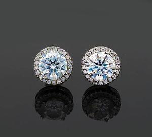Pendientes de Diamantes Moissanite de Corte Brillante de 8 mm, Plata de Ley 925 con Baño de Rodio, Regalo de Compromiso, Boda, para Enamorados - Product Image 5